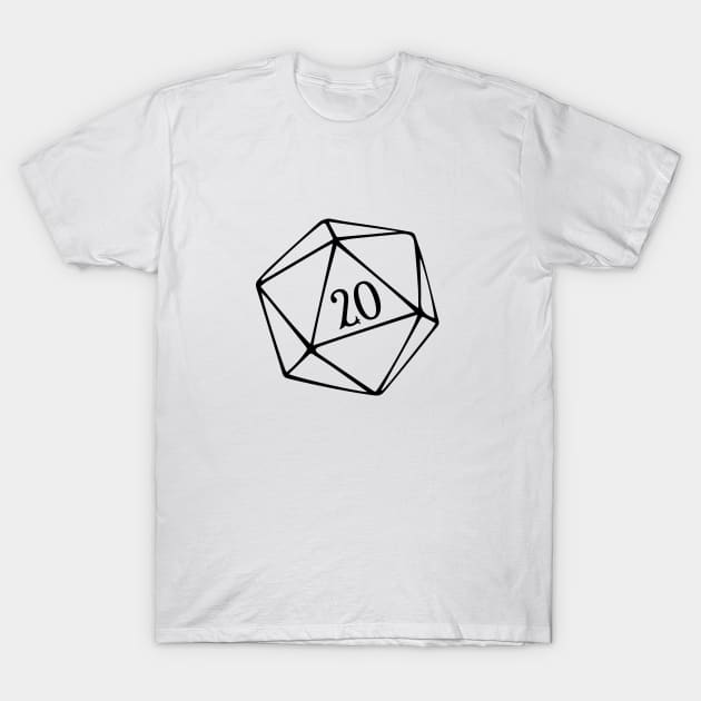 D20 Roleplaying Dice Dungeon Master RPG Black T-Shirt by RetroGeek